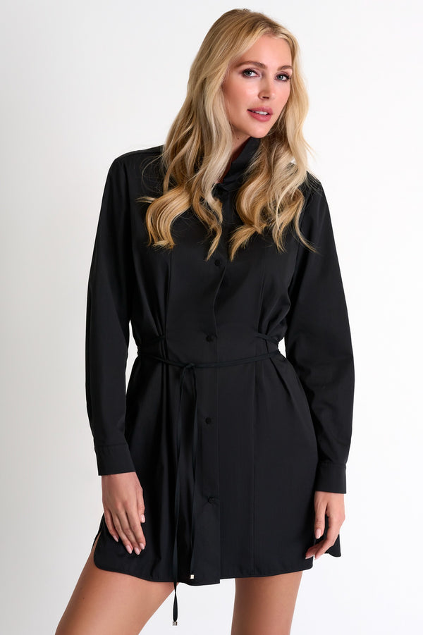 Shan Angèle Poplin shirt tunic with cinched waist